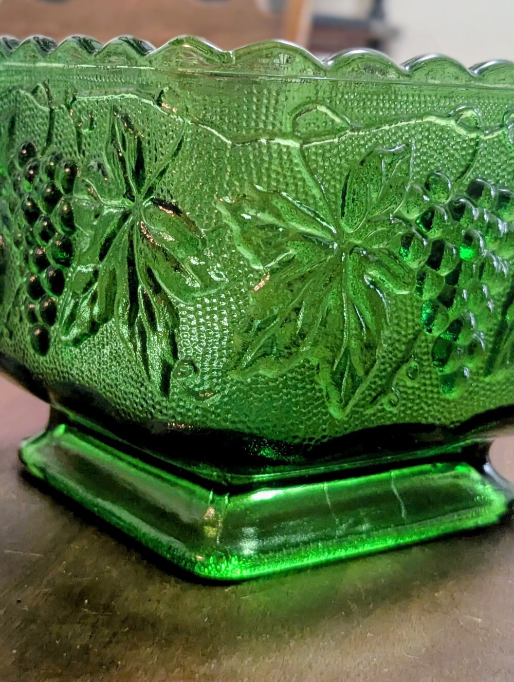 MCM Emerald Green Pedestal Dish